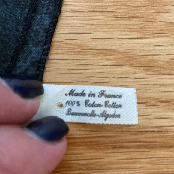 French kitchen tablecloth Fish on a plate Cotton blue/rust/White Made in France - Picture 4 of 7